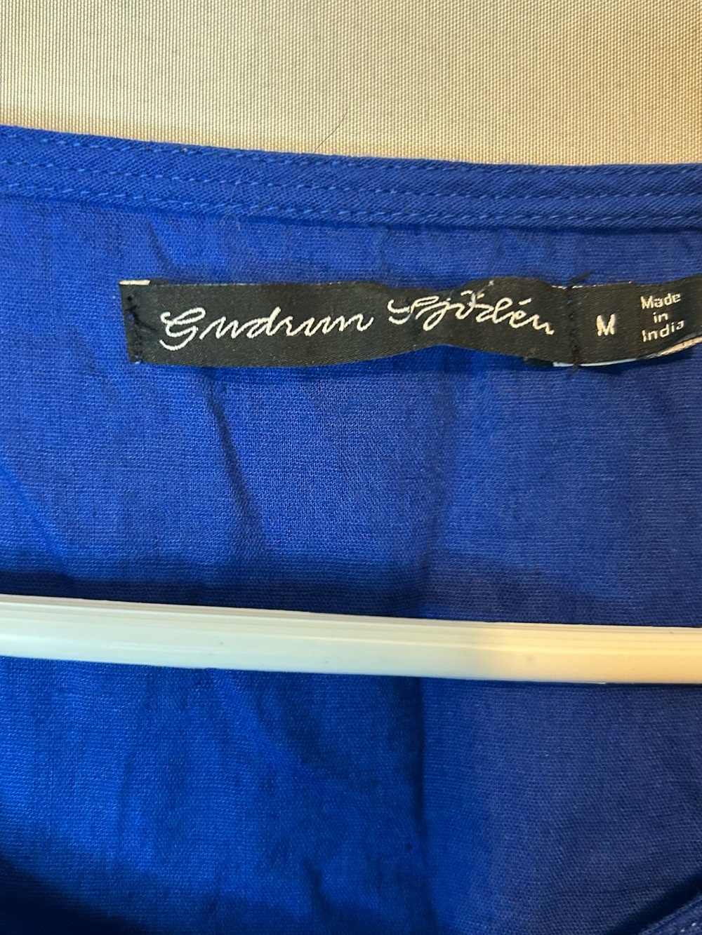 Gudrun Sjoden Women’s Medium Cotton Linen Blend Dress Shift Blue Minimalist 63 - Picture 3 of 7